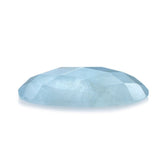 MILKY AQUAMARINE CHECKER CUT OVAL CAB (AA) 16X8MM 3.31 Cts.