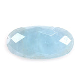 MILKY AQUAMARINE CHECKER CUT OVAL CAB (AA) 16X8MM 3.46 Cts.