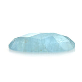 MILKY AQUAMARINE CHECKER CUT OVAL CAB (AA) 16X8MM 3.46 Cts.