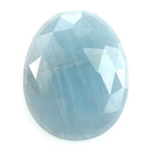MILKY AQUAMARINE ROSE CUT IRRGULAR OVAL CAB (AA) 20X16MM 9.35 Cts.