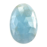 MILKY AQUAMARINE ROSE CUT IRRGULAR OVAL CAB (FULL-DRILL) (AA) 29.90X20.15MM 20.90 Cts.