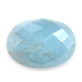 MILKY AQUAMARINE CHECKER CUT OVAL CAB (AA) 18X13MM 9.00 Cts.