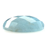 MILKY AQUAMARINE CHECKER CUT OVAL CAB (AA) 18X13MM 9.00 Cts.