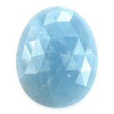 MILKY AQUAMARINE ROSE CUT IRRGULAR OVAL CAB (AAA) 20X16MM 9.72 Cts.