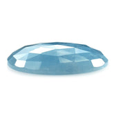 MILKY AQUAMARINE ROSE CUT IRRGULAR OVAL CAB (AAA) 20X16MM 9.72 Cts.