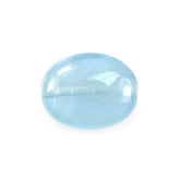 MILKY AQUAMARINE PLAIN LENTIL OVAL CAB (FULL-DRILL) (A) 10X8MM 2.55 Cts.