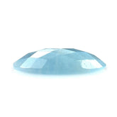 MILKY AQUAMARINE CHECKER CUT OVAL CAB (AA) 14X10MM 3.25 Cts.
