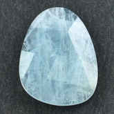 MILKY AQUAMARINE ROSE CUT BRIOLETTE TRILLIONISH 20X15MM 7.90 Cts.