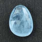 MILKY AQUAMARINE ROSE CUT BRIOLETTE PEARISH 14X10MM 3.80 Cts.