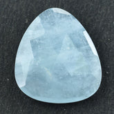 MILKY AQUAMARINE ROSE CUT BRIOLETTE TRILLIONISH 18X16MM 7.76 Cts.