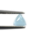 MILKY AQUAMARINE SUGARLOAF TRILLION CAB (MILKY/AA) 5X5MM 0.45 Cts.
