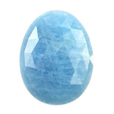 MILKY AQUAMARINE ROSE CUT OVAL CAB (MILKY/AAA) 26X20MM 15.30 Cts.