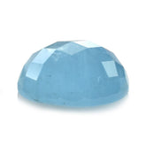 MILKY AQUAMARINE CHECKER CUT OVAL CAB 11X15MM 9.54 Cts.