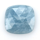 MILKY AQUAMARINE ROSE CUT CUSHION CAB 17.00X17.00 MM 9.05 Cts.