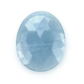 MILKY AQUAMARINE PLAIN ROSE CUT CAB EGG OVAL (AA) 26.00X20.00 MM 14.50 Cts.