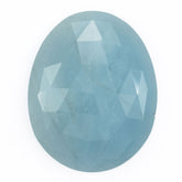 MILKY AQUAMARINE ROSE CUT EGG OVAL CAB (FLAT BOTTOM)(AA) 20.00X16.00 MM 8.86 Cts.