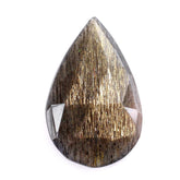 BLACK SHINE GOLDEN MOONSTONE ROSE CUT BRIOLETTE IRREGULAR PEAR 14X9MM 2.54 Cts.