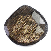 BLACK SHINE GOLDEN MOONSTONE ROSE CUT BRIOLETTE IRREGULAR PEAR 15X14MM 5.55 Cts.