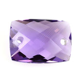 BRAZIL AMETHYST BRIOLETTE CUSHION (TWO HOLE) (FULL DRILL) (DARK) 11X8MM 2.95 Cts.