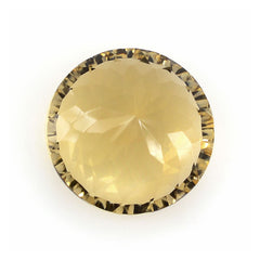 YELLOW CITRINE CONCAVE CUT ROUND (LITE YELLOW) (DES#45) 12MM 5.60 Cts.