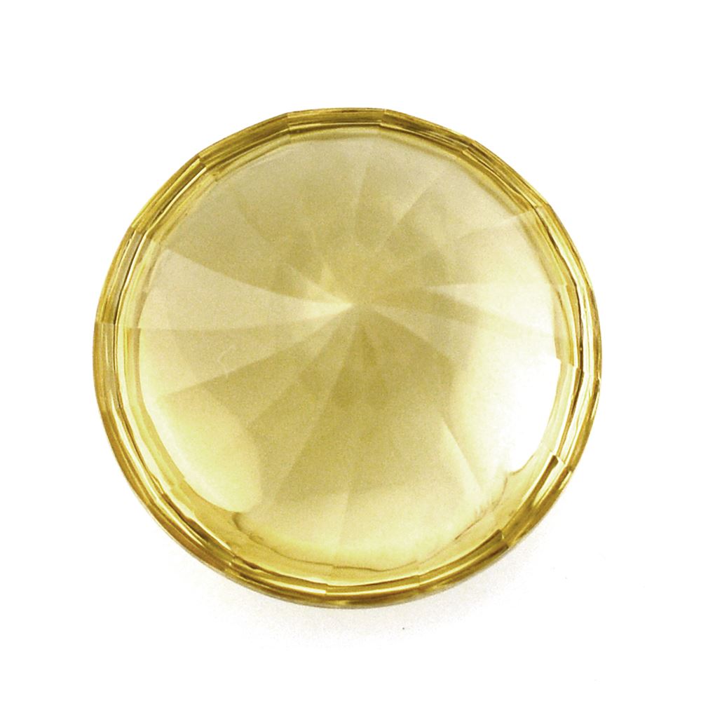 YELLOW CITRINE BUFFTOP ROUND WITH TWISTED CONCAVE (DES#31) 15MM 10.96 Cts.