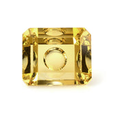 YELLOW CITRINE MIRROR CUT BUBBLY OCTAGON YELLOW (DES#126) 12X10MM 6.66 Cts.
