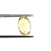 YELLOW CITRINE FACETED OVAL (FULL DRILL TWO) (C3) 12X8MM 5.20 Cts.