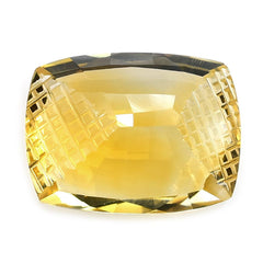YELLOW CITRINE STEP CUT WITH CARVED CUSHION SIDES (DES#78) (C-3) 20X15MM 20.10 Cts.