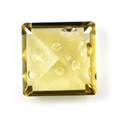 YELLOW CITRINE SUPER BUBBLE SQUARE OCTAGON (DES#118) (C-3) 12MM 6.90 Cts.
