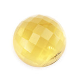 YELLOW CITRINE CHECKER ROUND CAB (SI) 14MM 10.36 Cts.
