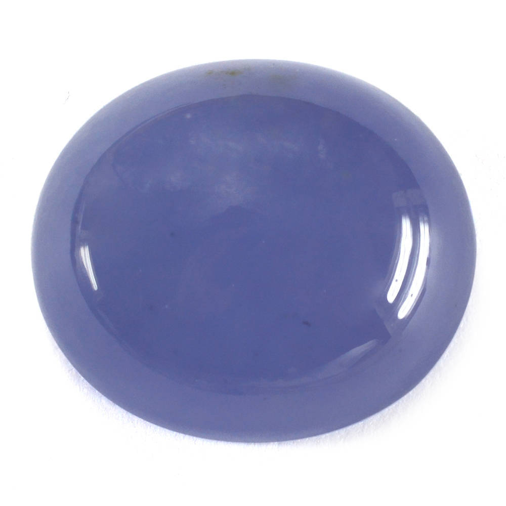 AFRICAN BLUE CHALCEDONY PLAIN OVAL CAB 19.50X17MM 19.93 Cts.