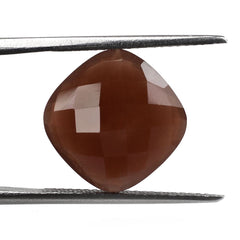 CHOCOLATE MOONSTONE BRIOLETTE CUSHION 13MM 6.04 Cts.