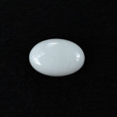 CACHOLONG PLAIN OVAL CAB (OPAQUE)(WHITE /CLEAN) 6.00X4.00 MM 0.42 CTS