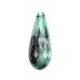 EMERALD FACETED DROPS (MEDIUM) (MANY BLACK WHITE SPOTS) 18X7MM (HALF DRILL) 6.00 Cts.