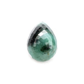 EMERALD FACETED DROPS (MEDIUM) (MANY BLACK WHITE SPOTS) 18X7MM (HALF DRILL) 6.00 Cts.