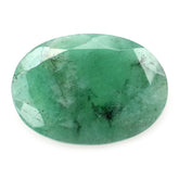 EMERALD BOTH SIDE TABLE CUT OVAL (MEDIUM) (MANY BALCK WHITE SPOTS) 18X13MM 6.91 Cts.