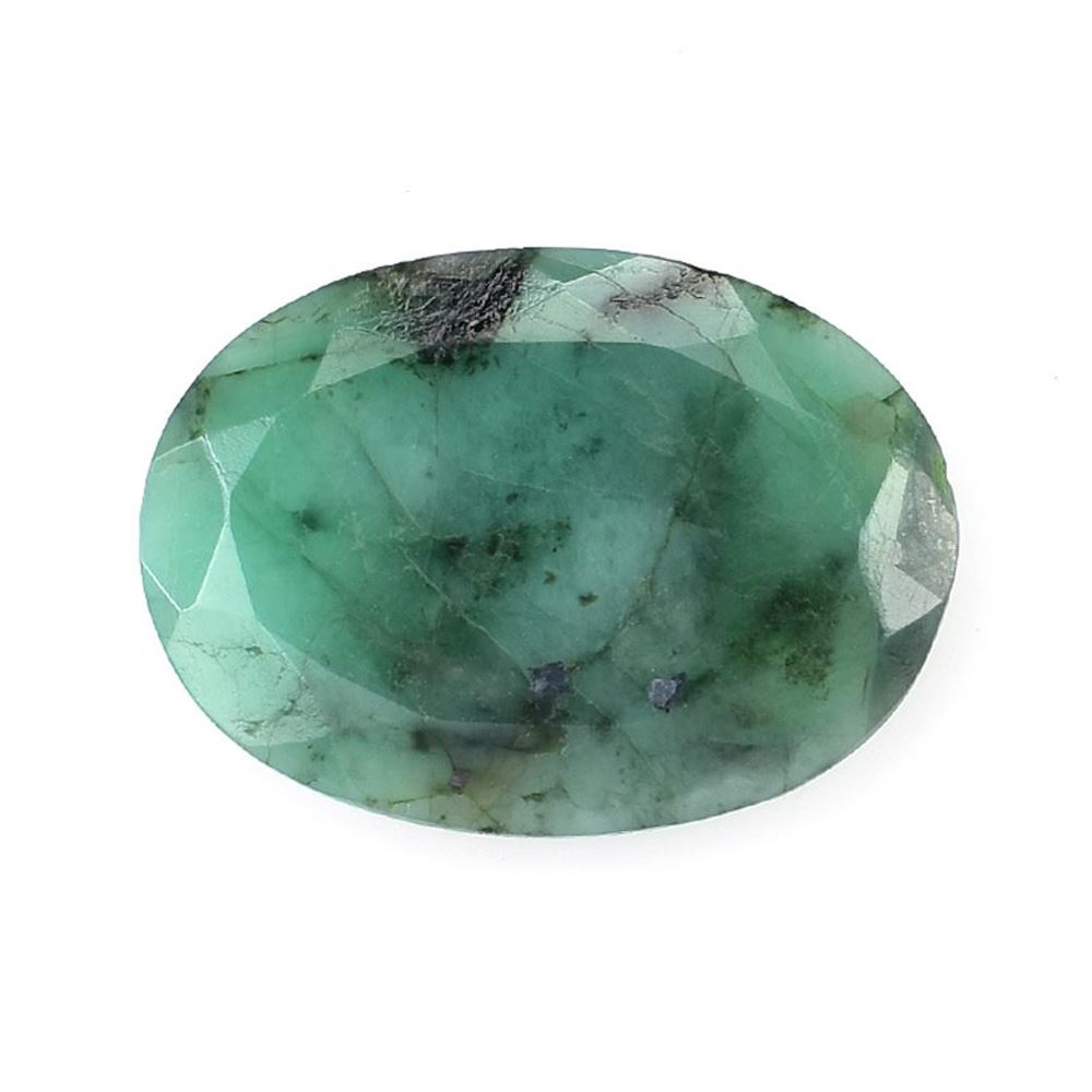 EMERALD BOTH SIDE TABLE CUT OVAL (DARK)(MANY BLACK/WHITE SPOT 3TH QUALITY) 18.00X13.00 MM 5.88 CTS