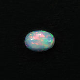 ETHIOPIAN OPAL PLAIN OVAL CAB (WHITE BASE/GREEN POWER) 7.00X5.00 MM 0.47 CTS