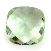 GREEN AMETHYST CHECKER CUT CUSHION 16X16MM 12.72 Cts.