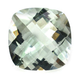 GREEN AMETHYST CHECKER CUT CUSHION 16MM 13.50 Cts.