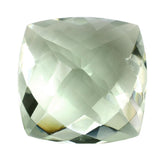 GREEN AMETHYST CHECKER CUT CUSHION 18MM 20.13 Cts.