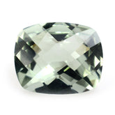 GREEN AMETHYST CHECKER CUT CUSHION 11X9MM 3.25 Cts.