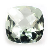 GREEN AMETHYST CHECKER CUT CUSHION 7X7MM 1.18 Cts.