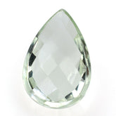 GREEN AMETHYST CHECKER PEAR CAB 12X8MM 2.43 Cts.