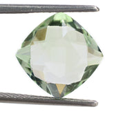 GREEN AMETHYST ANTIKE CUSHION WITH ONE SIDE TABLE & ONE SIDE CHECKER CUT (DES#24) 12MM 6.50 Cts.