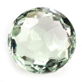 GREEN AMETHYST IRREGULAR CUT BRIOLETTE ROUND 11MM 3.75 Cts.