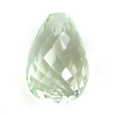 GREEN AMETHYST FACETED DROPS (HALF DRILL) 12X8MM 5.37 Cts.