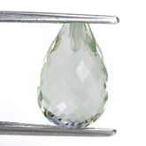 GREEN AMETHYST FACETED DROPS (HALF DRILL) 12X8MM 5.37 Cts.
