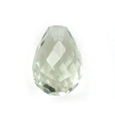 GREEN AMETHYST FACETED DROPS (HALF DRILL) 10X7MM 3.38 Cts.