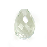GREEN AMETHYST FACETED DROPS (HALF DRILL) 10X7MM 3.50 Cts.